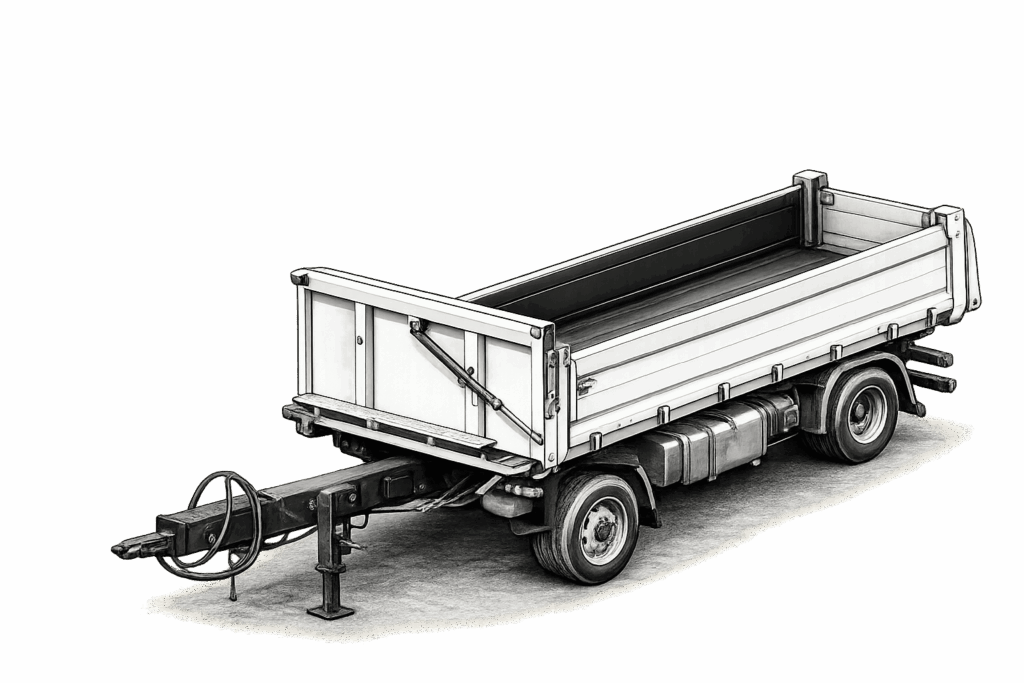 Transporte Grixa - LKW Anhänger als Zeichnung