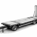 Transporte Grixa - LKW Tiefladeanhänger als Zeichnung